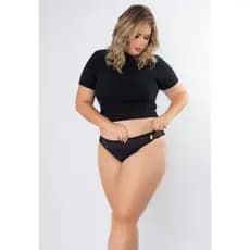 Calcinha Vaidosa Plus Size Microfibra Concept Essentials Preto