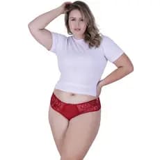 Calcinha Carícia Plus Size Microfibra Concept Essentials Vermelho