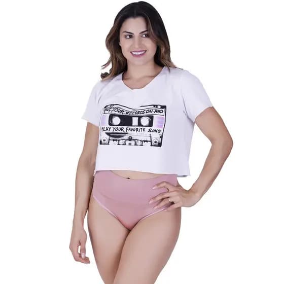 Calcinha Rubi Cós Duplo Microfibra Concept Essentials Rosa