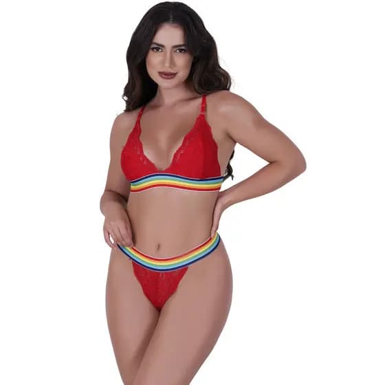 Conjunto Renda Com Elástico Arco Íris Concept Essentials