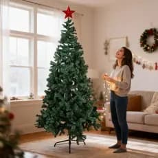 Árvore Natal Pinheiro 2,10m Grande 1100 Galhos Verde Luxo Enfeite Natalino Decoração Natal Familiar