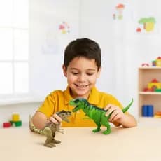 Kit 2 Dinossauros Brinquedo Rugido Realista Aventura Diversão Jurassic Criativo Crianças Presentes