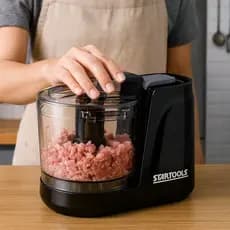 Processador Alimentos Elétrico Triturador 100W 200W Picar Moer Temperos Alho Cebola 350ml Preto