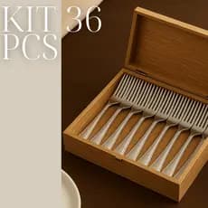 Kit 36 Garfos de Mesa em Aço Inox para Restaurante, Churrasco, Buffet, Cozinha,Festas,Gourmet