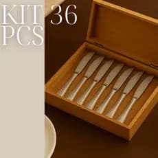 Kit 36 Facas de Mesa em Aço Inox para Restaurante,Churrasco,Buffet, Cozinha,Festas,Gourmet