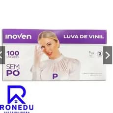 1 e Kit de 2 e 3 Caixas Luvas de Vinil Inoven 100 Unidades Transparente com Pó Sem Po Descartável