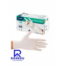 Kit 1 e 2 Caixas Luvas de Látex Inoven Branca com Pó Descartável Caixa com 100 Unidades