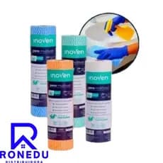 Kit 1 e 3 Bobinas Pano Multiuso Perfex Inoven Lavavel Reutilizável Rolos 28x25m Cores Variadas
