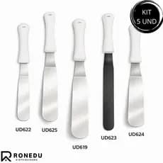1 e Kit de 2,3,5 Espátula Inox 123 Util Confeiteiro Glacê Chantilly Profissional
