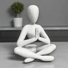 Estatueta Escultura Enfeite Efeito Marmore Para Sala Mesa Decoração Escritório NobodyNamasteMãosYoga
