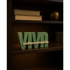 Placa Frase Decorativa Viva Intensamente Base Estante Decoração Sala Mesa Detalhe Quartos