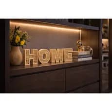 Home Decoração de Sala e Móveis Adorno Decorativo palavra pra bancada Estilo Palha Indiana Letra frase quarto escritório