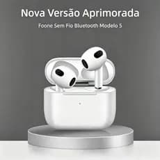 Fone Bluetooth Sem Fio Modelo 5, Redução de Ruído, Conexão Estável, Compatível com iOS e Android