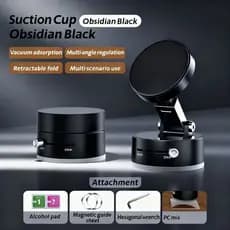 360°Suporte dobrável para celular, adsorção a vácuo dupla face, suporte magnético para carro