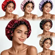 Unidades Touca de Cetim Dupla Face Ajustável – Anti-Frizz/ Proteção Para Cabelos e Conforto Premium