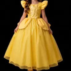 fantasia vestido infantil bela e a fera meninas princesa infantil festa aniversario luxo vestido amarelo