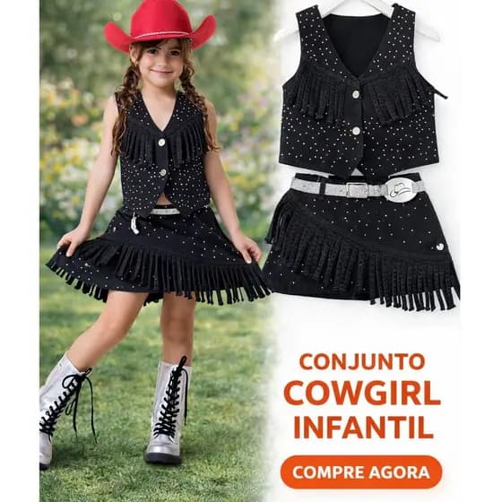 Conjunto boiadeira infantil menina festa infantil aniversario ana castela infantil boiadeira country cinto de BRINDE