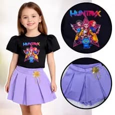 roupa guerreiras do kpo k-pop huntrix blusa infantil menina Fantasia Guerreiras do K-POP Rumi Feminina aniversario