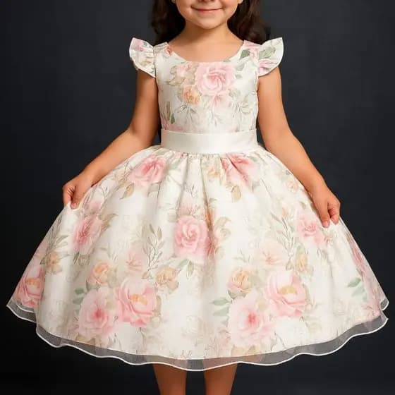 vestido floral infantil menina vestido floral casamento dama florista florido vestido branco infanto juvenil jard