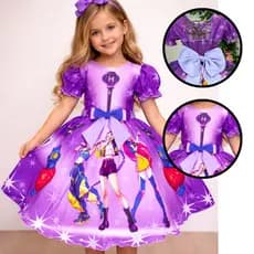 vestido guerreiras do k-pop aniversario k-pop roupa kpop vestido huntrix lightstick Meninas KPop Demon Hunters Rumi Mira