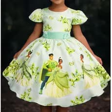 Vestido tiana infantil tiana princesa do sapo princesa tiana fantasia menina tiana e o sapo aniversario tiana baby