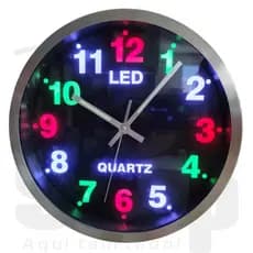 Relógio De Parede Led Analógico Grande Alumínio Quartz color