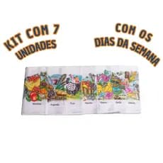 Kit Panos de prato Semanario 7 peças dias da semana 100% algodao 40x60cm