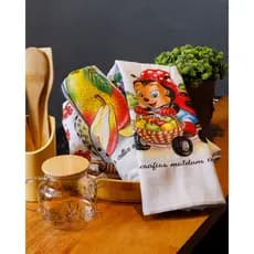 Kit 10 Pano De Prato Copa Grande Atacado 40x60 De Cozinha Estampado Algodão
