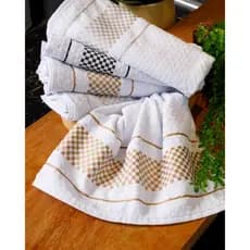 Kit 10 Panos Felpudo Premium Copa Algodão de Prato Jacquard Premium Atoalhado Qualidade
