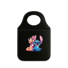 Lixo Para Carro Automotivo Personalizado Stitch Encaixe Câmbio Couro Universal