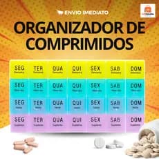 Porta Comprimidos Organizador Caixa | Remédios Diário, Semanal e Mensal | Estojo Medicamentos Viagem