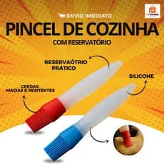 Pincel Culinário de Silicone com Reservatório para Cozinha Untar Óleo Manteiga Ovos Massas – Prático