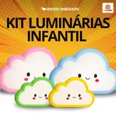 Luminária Abajur Infantil Kit ou Unidade Nuvem LED Bivolt de Tomada Quarto Bebê Criança Luz Noturna Colorida