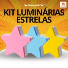 Luminárias Abajur LED Estrela Infantil Unidade ou Kit Tomada Bivolt Luz Noturna Quarto Bebê Criança Decoração