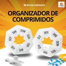 Porta Comprimidos Organizador Caixa | Remédios Diário, Semanal e Mensal | Estojo Medicamentos Viagem