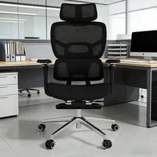 Cadeira Escritório Ergonômica Preto Malha Respirável Lombar Adaptável Apoio Pés Intervalo Para Cadeira Escritório Gamer