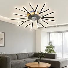 Ventilador de Teto com LED e Controle Remoto Bivolt 3 Velocidades Silencioso 92 cm x 18 cm