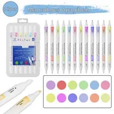12 Cores Caneta Dual Marca Texto Apagável Caneta Marker Destaque Os Pontos Principais Caneta Marcadora Highlighter