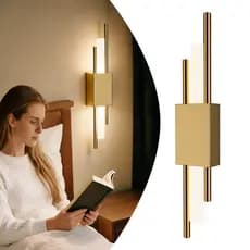 Arandela de Parede Linear Nórdica Moderna Dourado 3 Cores em 1 Parede LED para Sala Quarto Parede Bilinea Dourado