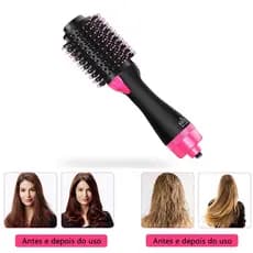 Escova Secadora Alisador Elétrica Quente Cabelo 220V Ajuste de três velocidades / Seca Alisa E Modela