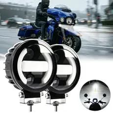 Farol de Milha LED 3.5 Polegadas 40W Dual Color Branco/Amarelo Super Brilhante Luz Auxiliar para Carro e Moto Nevoeiro
