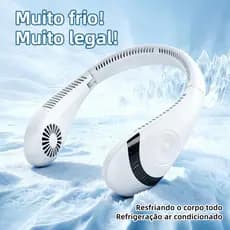 Ventilador de Pescoço Portátil Recarregável USB Dobrável 360° Silencioso Longa Duração