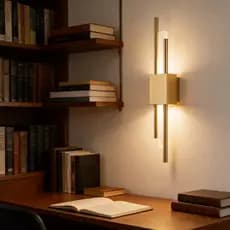 Luminária De Parede Com Fio Nórdico Ouro Linhas Abajur Cabeceira 45*8cm Adequado Para Sala Estar Quarto E Hall Entrada