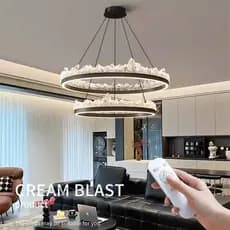 3 Cores Em 1 Nordic Moderno Iceberg Decoração 2 Arcos Anéis 60X15CM Luz Sala De Estar Lustre Cozinha Led Lâmpada Do Teto