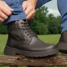 Bota Coturno Masculino Cadarço Zíper Motoqueiro Tratorada