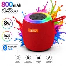 Caixa de Som Bluetooth Sing-E B108 8W Bateria 800mAh Leve e Portátil