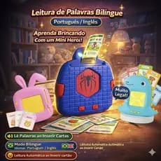 Maquina  Cartão Fala Inglês E Português Educacionais Com 112 Cartões Brinquedo