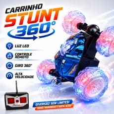 Carrinho Controle Remoto Maluco o Carro Gira 360° com Luz de Led BRINQUEDO