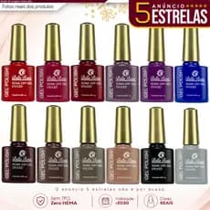Kit 12 Esmaltes em Gel Led Uv COLEÇÕES p/ Unhas Manicure 12ml Bella Rosa
