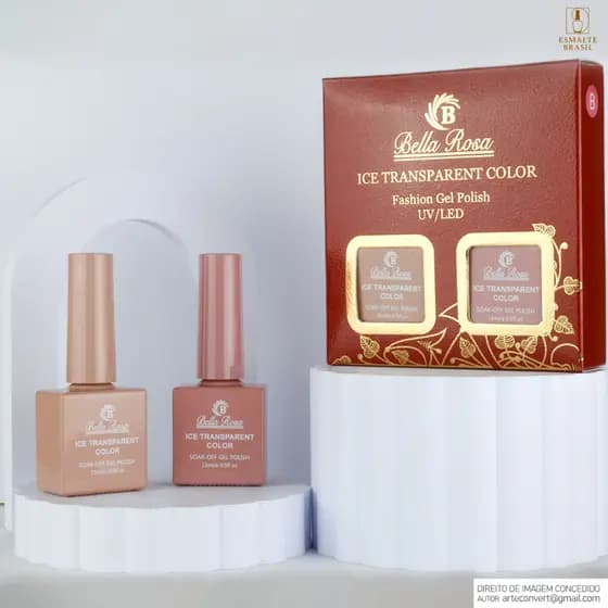 Esmalte em Gel Renda 15ml Kit Francesinha Branco Nude Renda Cristal p/ Unhas Original ANVISA Bella Rosa ou Lirio